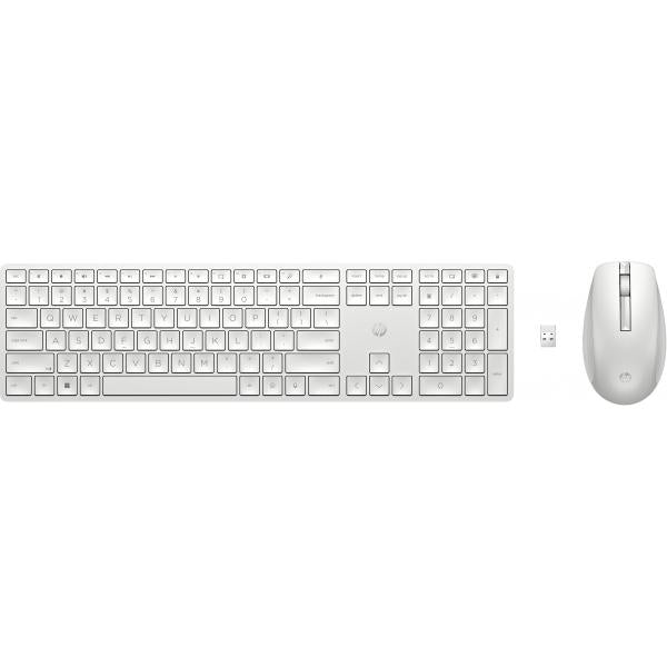 HP Combinazione di tastiera e mouse wireless 650, colore bianco (650 Wireless Keyboard and M - Warranty: 3M)Hp4R016AA#ABH