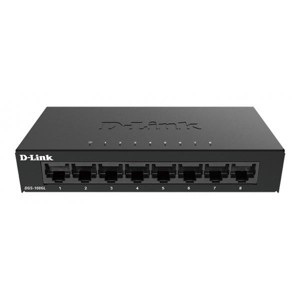 D-Link DGS-108GL Non gestito Gigabit Ethernet [10/100/1000] Desktop Nero (D-Link DGS 108GL - Switch - unmanaged - 8 x 10/100/1000 - desktop)D-link0790069458613DGS-108GL/B