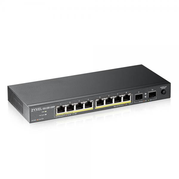 Zyxel GS1100-10HP v2 Non gestito Gigabit Ethernet [10/100/1000] Supporto Power over Ethernet [PoE] Nero (Zyxel - switch - monterbar p? stativ)Zyxel4718937621187GS1100-10HP-EU0102F