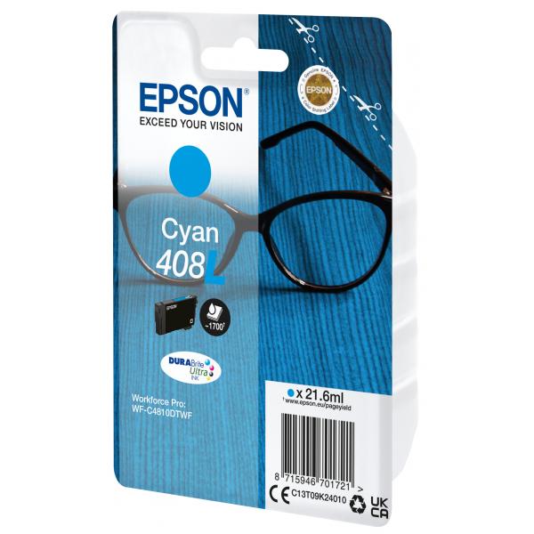 Epson Inchiostro ciano singolo DURABrite Ultra Occhiali 408L (EPSON 408L CYAN INK WF-C4810DTWF)EpsonC13T09K24010