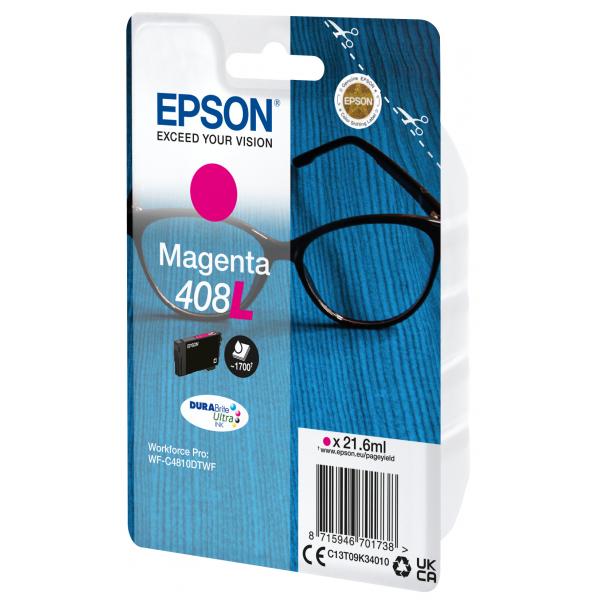 Epson Inchiostro magenta singolo DURABrite Ultra Occhiali 408L (SINGLE MAGENTA 408L DURABRITE INK)EpsonC13T09K34010