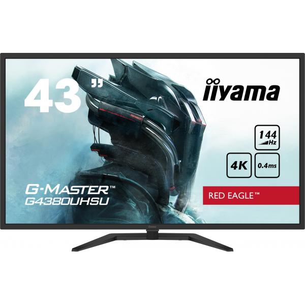 Iiyama G-MASTER G4380UHSU-B1 Monitor PC 108 cm [42.5] 3840 x 2160 Pixel 4K Ultra HD LED Nero (iiyama G-Master G4380UHSU-B1 Red Eagle 43 Inch 4K Gaming Monitor, Black, VA panel, 144hz, 0.4ms, FreeSync, HDMI, DisplayPort, USB Hub, Int PSU, Speakers, VE...