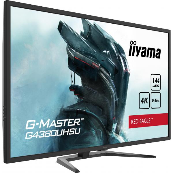 Iiyama G-MASTER G4380UHSU-B1 Monitor PC 108 cm [42.5] 3840 x 2160 Pixel 4K Ultra HD LED Nero (iiyama G-Master G4380UHSU-B1 Red Eagle 43 Inch 4K Gaming Monitor, Black, VA panel, 144hz, 0.4ms, FreeSync, HDMI, DisplayPort, USB Hub, Int PSU, Speakers, VE...