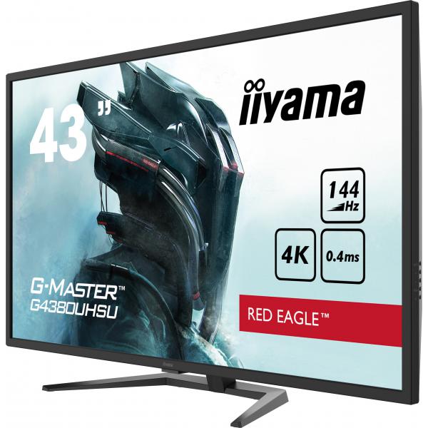 Iiyama G-MASTER G4380UHSU-B1 Monitor PC 108 cm [42.5] 3840 x 2160 Pixel 4K Ultra HD LED Nero (iiyama G-Master G4380UHSU-B1 Red Eagle 43 Inch 4K Gaming Monitor, Black, VA panel, 144hz, 0.4ms, FreeSync, HDMI, DisplayPort, USB Hub, Int PSU, Speakers, VE...