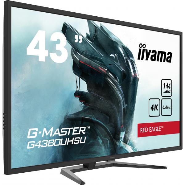 Iiyama G-MASTER G4380UHSU-B1 Monitor PC 108 cm [42.5] 3840 x 2160 Pixel 4K Ultra HD LED Nero (iiyama G-Master G4380UHSU-B1 Red Eagle 43 Inch 4K Gaming Monitor, Black, VA panel, 144hz, 0.4ms, FreeSync, HDMI, DisplayPort, USB Hub, Int PSU, Speakers, VE...