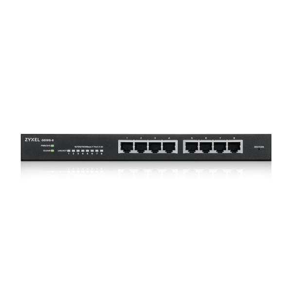 Zyxel GS1915-8 Gestito L2 Gigabit Ethernet [10/100/1000] Nero (Zyxel GS1915 Series GS1915-8 - Switch - compatibile con NebulaFLEX - intelligente - 8 x 10/100/1000 - desktop, montaggio a parete)Zyxel4718937621897GS1915-8-EU0101F