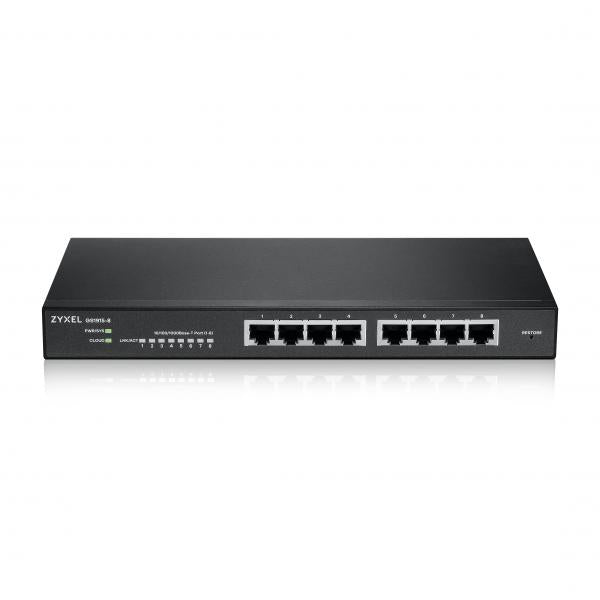 Zyxel GS1915-8 Gestito L2 Gigabit Ethernet [10/100/1000] Nero (Zyxel GS1915 Series GS1915-8 - Switch - compatibile con NebulaFLEX - intelligente - 8 x 10/100/1000 - desktop, montaggio a parete)Zyxel4718937621897GS1915-8-EU0101F