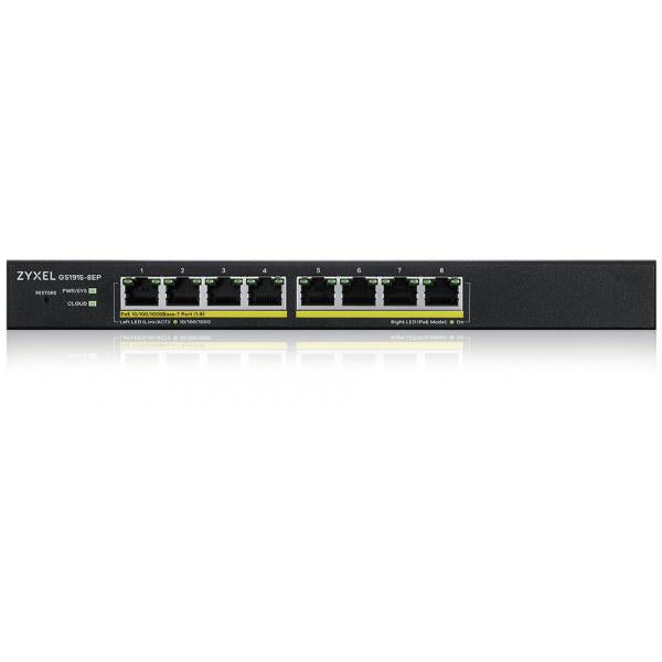 Zyxel GS1915-8EP Gestito L2 Gigabit Ethernet [10/100/1000] Supporto Power over Ethernet [PoE] Nero (Zyxel GS1915 Series GS1915-8EP - Switch - smart - 8 x 10/100/1000 [PoE+] - desktop, wall-mountable - PoE+ [60 W])Zyxel4718937621941GS1915-8EP-GB0101F