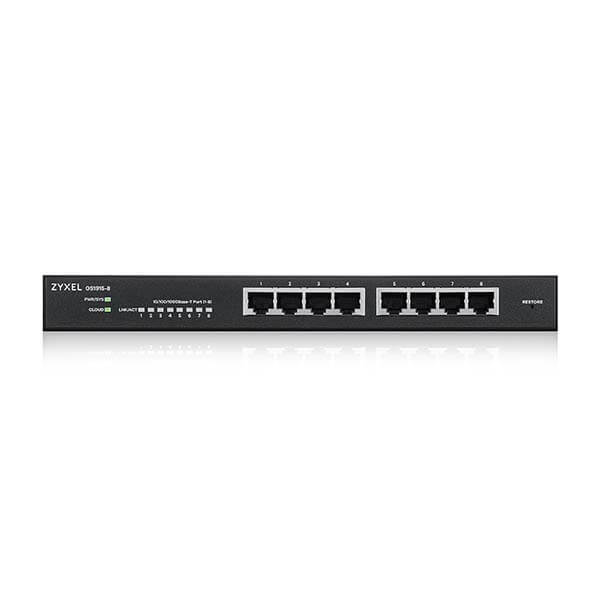 Zyxel GS1915-8 Gestito L2 Gigabit Ethernet [10/100/1000] Nero (Zyxel GS1915 Series GS1915-8 - Switch - managed - smart - 8 x 10/100/1000 - desktop, wall-mountable)Zyxel4718937621903GS1915-8-GB0101F