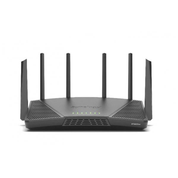 Synology RT6600ax Router WiFi6 1xWAN 3xGbE 1x2.5Gb router wireless Banda tripla [2.4 GHz/5 GHz/5 GHz] Nero (Synology RT6600AX Tri-band [2.4 + 5 + 5 GHz] Wi-Fi 6 Router; quad-core 1.8 GHz processor; flexible 2.5GbE port can be configured for WAN or LA...