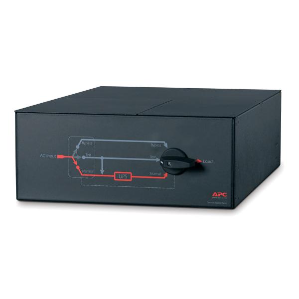 APC SBP16KP pannello di bypass di manutenzione [MBP] (APC Service Bypass Panel - Switch di bypass [montabile in rack] - 200/240 V c.a. V - connettori di uscita 3 - 4U - 19 - nero - per P/N: SRT10RMXLIX806, SRYL15K15RMX LT, SYA8K16PX798, SYA8K16PXRX79...