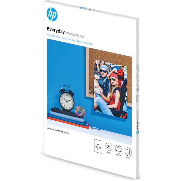 HP Confezione da 25 fogli carta fotografica lucida Everyday A4/210 x 297 mm (EVERYDAY GLOSSY PHOTO PAPER - A4/25 SHEET / 210X297MM)HpQ5451A