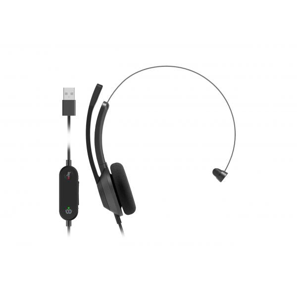 Cisco Headset 321 Wired Single On-Ear Carbon Black USB-A Auricolare Cablato A Padiglione Ufficio USB tipo A Nero (Cisco Headset 321 - Cuffie con microfono - over ear - cablato - USB-A - nero carbonio)Cisco0889728449915HS-W-321-C-USB