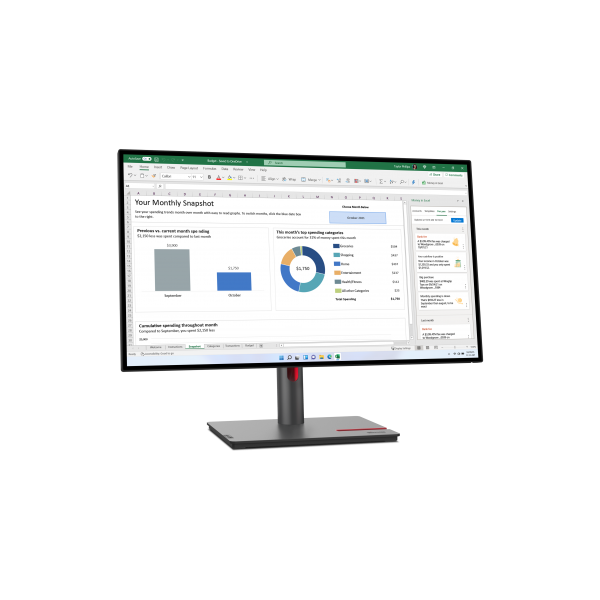 Lenovo ThinkVision P27h-30 Monitor PC 68,6 cm [27] 2560 x 1440 Pixel Quad HD LCD Nero (ThinkVision P27H-20 - LED-Monitor - Warranty: 12M)Lenovo63A1GAT1EU