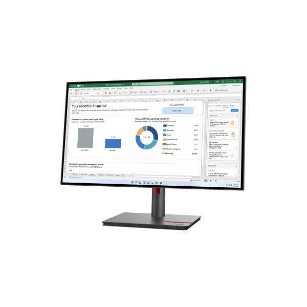 Lenovo ThinkVision P27h-30 Monitor PC 68,6 cm [27] 2560 x 1440 Pixel Quad HD LCD Nero (ThinkVision P27H-20 - LED-Monitor - Warranty: 12M)Lenovo63A1GAT1EU