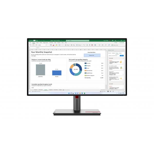 Lenovo ThinkVision P27h-30 Monitor PC 68,6 cm [27] 2560 x 1440 Pixel Quad HD LCD Nero (ThinkVision P27H-20 - LED-Monitor - Warranty: 12M)Lenovo63A1GAT1EU