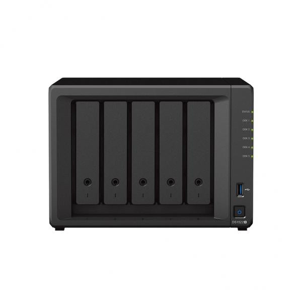 Synology DiskStation DS1522+ server NAS e di archiviazione Tower AMD Embedded R-Series SoC R1600 8 GB DDR4 0 TB DiskStation Manager Nero (Synology Disk Station DS1522+ - NAS server - 5 bays - SATA 6Gb/s - RAID 0, 1, 5, 6, 10, JBOD - RAM 8 GB - Gigabi...