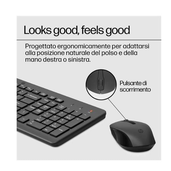 HP Combo mouse e tastiera wireless 330 (330 Wls Mse and KB Combo IT - Warranty: 3M)Hp2V9E6AA#ABZ