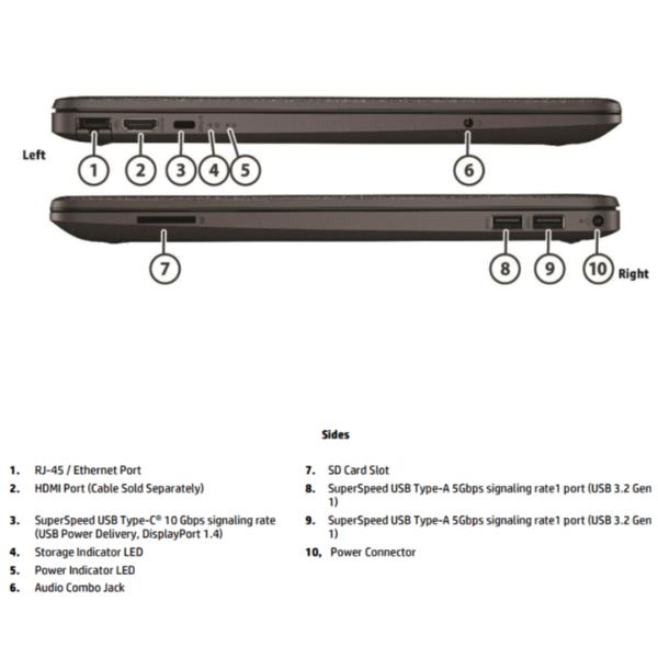 HP 250R 15.6 inch G9 Notebook PC Intel Core i5 i5-1335U Computer portatile 39,6 cm [15.6] Full HD 8 GB DDR4-SDRAM 256 GB SSD Wi-Fi 6 [802.11ax] FreeDOS Nero (HP 250R G9 Notebook - Intel Core i5 - 1335U / fino a 4.6 GHz - FreeDOS - Grafica Intel Iris ...