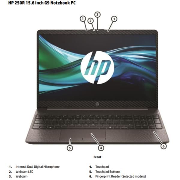 HP 250R G9 Intel Core 7 150U Computer portatile 39,6 cm [15.6] Full HD 16 GB DDR4-SDRAM 256 GB SSD Wi-Fi 6 [802.11ax] FreeDOS Nero (HP 250R G9 Notebook - Intel fino a 5.4 GHz - Win 11 Pro - Intel Graphics - 16 GB RAM SSD NVMe - 15.6 - argento cenere ...