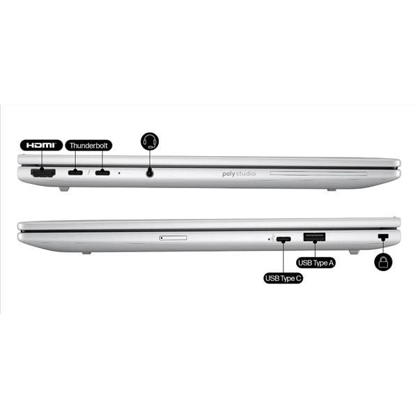 HP EliteBook 8 G1i AI PC Wolf Pro Security Edition Intel Core Ultra 5 225U Computer portatile 35,6 cm [14] WUXGA 24 GB DDR5-SDRAM 512 GB SSD Wi-Fi 6E [802.11ax] Windows 11 Pro Argento (HP EliteBook 8 G1i Notebook AI - AI PC - design della cerniera a ...