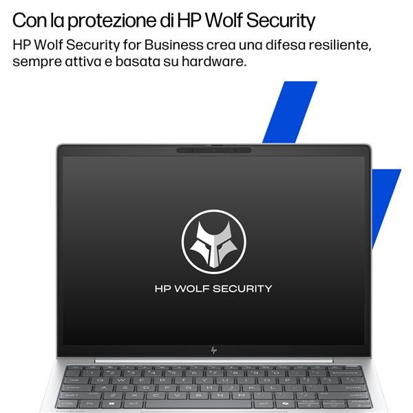 HP EliteBook 8 G1i AI PC Wolf Pro Security Edition Intel Core Ultra 7 255U Computer portatile 40,6 cm [16] WUXGA 24 GB DDR5-SDRAM 1 TB SSD Wi-Fi 6E [802.11ax] Windows 11 Pro Argento (HP EliteBook 8 G1i Notebook AI - AI PC - design della cerniera a 16...