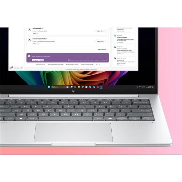 HP EliteBook 8 G1i Next Gen AI PC Copilot+ PC Intel Core Ultra 5 236V Computer portatile 35,6 cm [14] WUXGA 16 GB LPDDR5x-SDRAM 512 GB SSD Wi-Fi 7 [802.11be] Windows 11 Pro Argento (HP EliteBook 8 G1i Notebook Next Gen AI - Copilot+ PC - design della...
