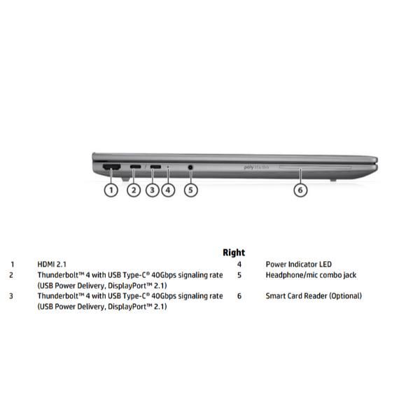 HP ZBook 8 G1i 14 inch Mobile Workstation PC Wolf Pro Security Edition Intel Core Ultra 7 255H 35,6 cm [14] WUXGA 32 GB DDR5-SDRAM 1 TB SSD NVIDIA RTX 500 Ada Wi-Fi 7 [802.11be] Windows 11 Pro AI Workstation, AI PC Argento (HP ZBook 8 G1i Mobile Work...