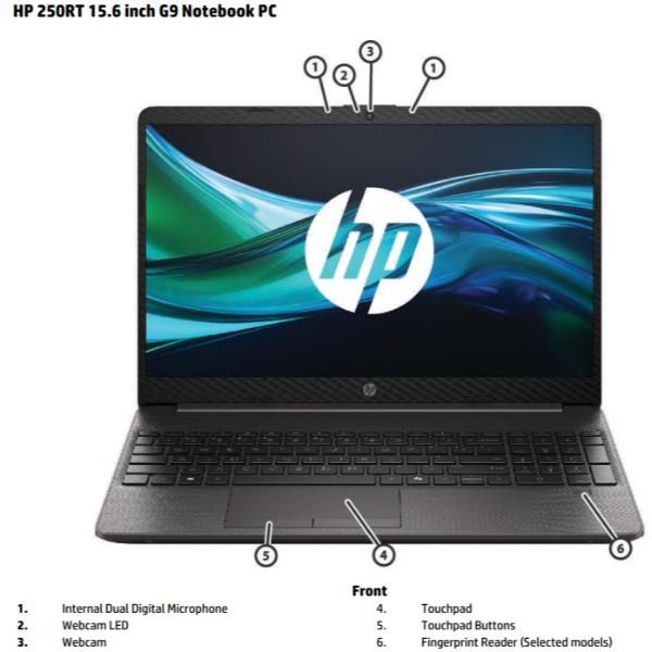 HP 250R G9 Intel N N150 Computer portatile 39,6 cm [15.6] HD 8 GB DDR4-SDRAM 256 GB SSD Wi-Fi 6 [802.11ax] Windows 11 Home Nero (HP 250RT G9 Notebook - Intel N-series - N150 / fino a 3.6 GHz - Win 11 Home - Intel Graphics - 8 GB RAM - 256 GB SSD NVMe...