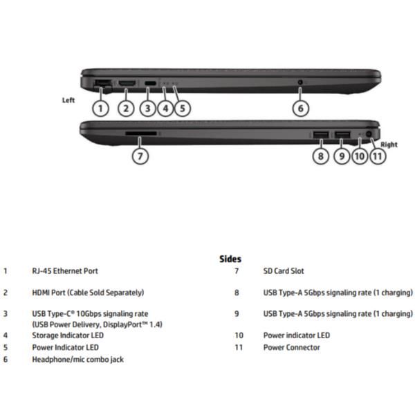 HP 250RTG9 N150 15 4GB/128 PC Computer portatile (HP 250RT G9 Notebook - Intel N-series - N150 / fino a 3.6 GHz - Win 11 Pro - Intel Graphics - 4 GB RAM - 128 GB SSD UFS - 15.6 1366 x 768 [HD] - Gigabit Ethernet - Wi-Fi 6, Bluetooth - argento cenere ...
