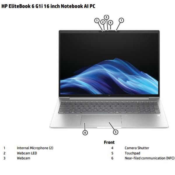 HP EliteBook 6 G1i 16 inch Notebook AI PC Intel Core Ultra 7 255U Computer portatile 40,6 cm [16] WUXGA 24 GB DDR5-SDRAM 1 TB SSD Wi-Fi 7 [802.11be] Windows 11 Pro Argento (HP EliteBook 6 G1i Notebook AI - AI PC - design della cerniera a 177 gradi - ...