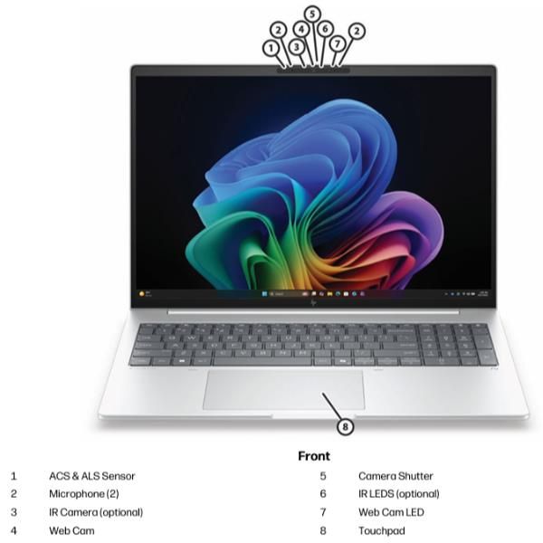 HP EliteBook 8 G2i 16 inch Notebook Next Gen AI PC Wolf Pro Security Edition Copilot+ PC Intel Core Ultra 7 Computer portatile 40,6 cm [16] WUXGA 32 GB LPDDR5x-SDRAM 1 TB SSD Wi-Fi 7 [802.11be] Windows 11 Pro Argento (HP EliteBook 8 G2i Notebook Next...