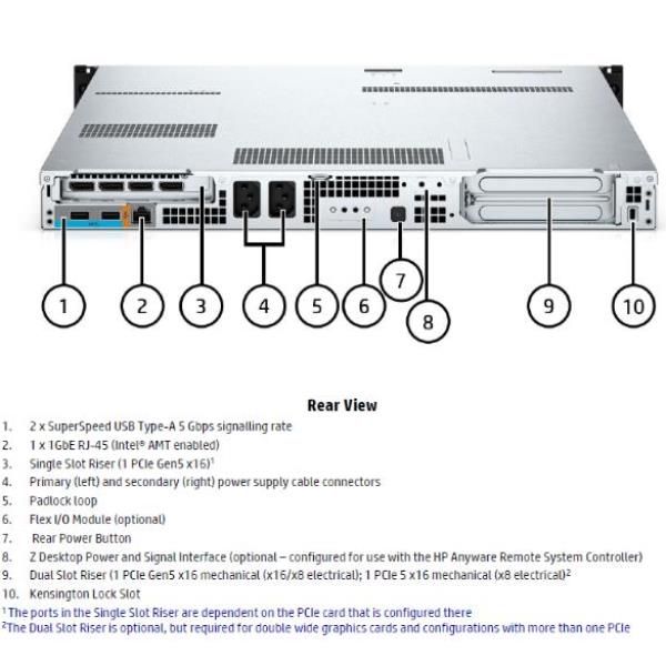 HP Z4 Rack G5 Workstation Wolf Pro Security Edition Intel Xeon w3 w3-2425 64 GB DDR5-SDRAM 2 TB SSD NVIDIA RTX A1000 Windows 11 Pro Telaio montato a rack Stazione di lavoro AI Workstation Nero (HP Workstation Z4 G5 - AI Workstation - montabile in rac...