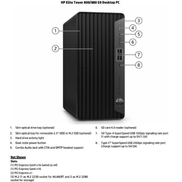 HP Elite Tower 800 G9 Desktop PC Wolf Pro Security Edition Intel Core i5 i5-14500 16 GB DDR5-SDRAM 512 GB SSD Windows 11 Pro (HP Elite Tower 800 G9 i514500 16GB/512PC Italy - Italian localization)Hp0199896861793D58RQET#ABZ