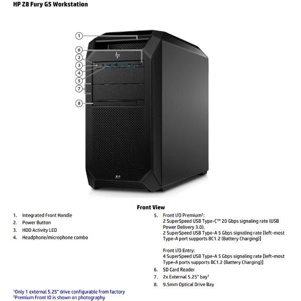 HP Z8 G5 Workstation Wolf Pro Security Edition Intel Xeon Gold 5415+ 64 GB DDR5-SDRAM 2 TB SSD Windows 11 Pro Tower Stazione di lavoro AI Workstation (HP Workstation Z8 G5 - AI Workstation - tower 5U - 1 x Xeon Gold 5415+ / fino a 4.1 GHz - RAM 64 GB...