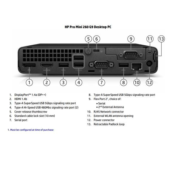 HP Pro Mini 260 G9 Desktop PC Intel Core i3 i3-1315U 8 GB DDR4-SDRAM 256 GB SSD Windows 11 Home Mini PC (HP Pro 260 G9 - Mini Core i3 i3-1315U / fino a 4.5 GHz - RAM 8 GB - SSD 256 GB - NVMe - UHD Graphics - Gigabit Ethernet, IEEE 802.11ax [Wi-Fi 6],...