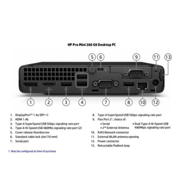 HP Pro Mini 260 G9 Desktop PC Intel Core i3 i3-1315U 8 GB DDR4-SDRAM 256 GB SSD Windows 11 Home Mini PC (HP Pro 260 G9 - Mini Core i3 i3-1315U / fino a 4.5 GHz - RAM 8 GB - SSD 256 GB - NVMe - UHD Graphics - Gigabit Ethernet, IEEE 802.11ax [Wi-Fi 6],...