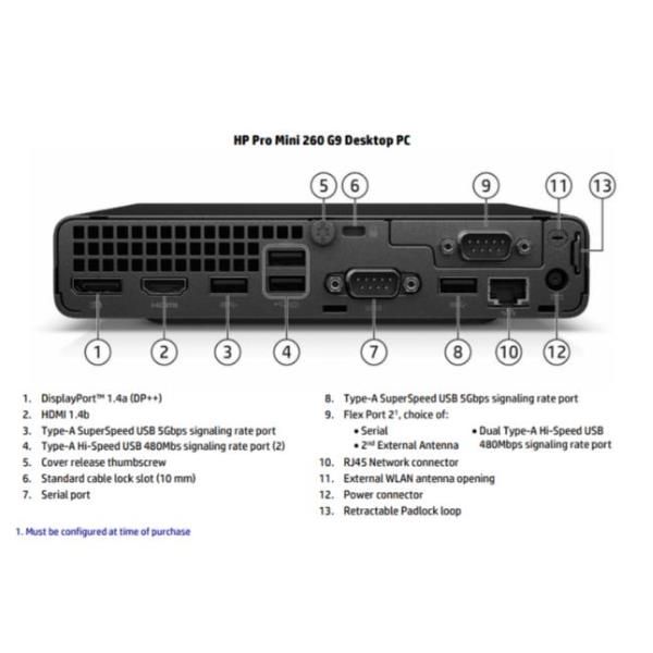 HP Pro Mini 260 G9 Desktop PC Intel Core i3 i3-1315U 8 GB DDR4-SDRAM 256 GB SSD Windows 11 Pro Mini PC (HP Pro 260 G9 - Mini Core i3 i3-1315U / fino a 4.5 GHz - RAM 8 GB - SSD 256 GB - NVMe - UHD Graphics - Gigabit Ethernet, IEEE 802.11ax [Wi-Fi 6], ...