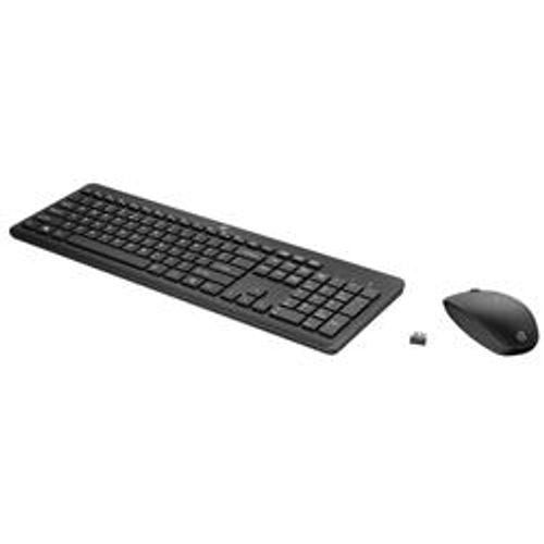 HP Combo tastiera e mouse wireless 235 (HP 235 - Set mouse e tastiera - layout a 3 zone, corsa dei tasti a profilo ridotto - full size - senza fili - 2.4 GHz - italiana - nero - Smart Buy)Hp1Y4D0UT#ABZ