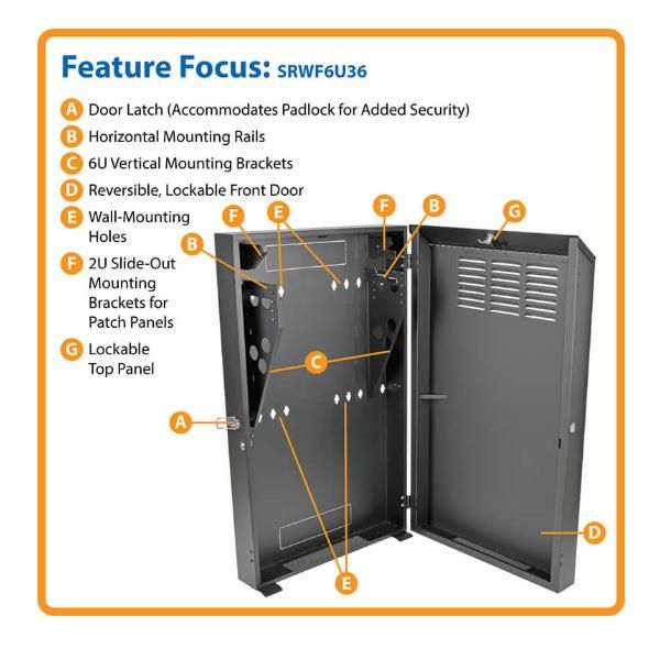 Tripp Lite SRWF6U36 porta accessori Estensione dell'involucro (Tripp Lite 6U Wall Mount Rack Enclosur)EatonSRWF6U36