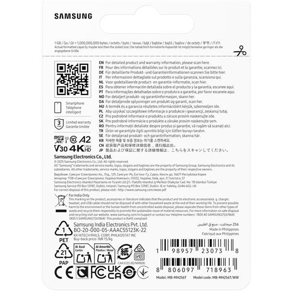 Samsung T9 microSD Card 256GB (Samsung T9 MicroSD Card 256GB)Samsung8806097718963MB-MH256T/WW