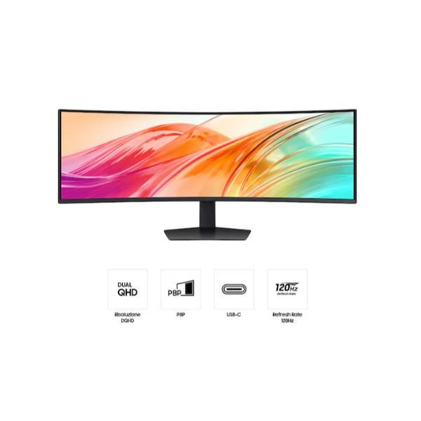 Samsung S95UC Monitor PC 124,5 cm [49] 5120 x 1440 Pixel Dual QHD LCD Nero (S95Uc Computer Monitor 124.5 - Cm [49] 5120 X 1440 Pixels - Dual Qhd Lcd Black - Warranty: 12M)SamsungLS49F950UAUXEN