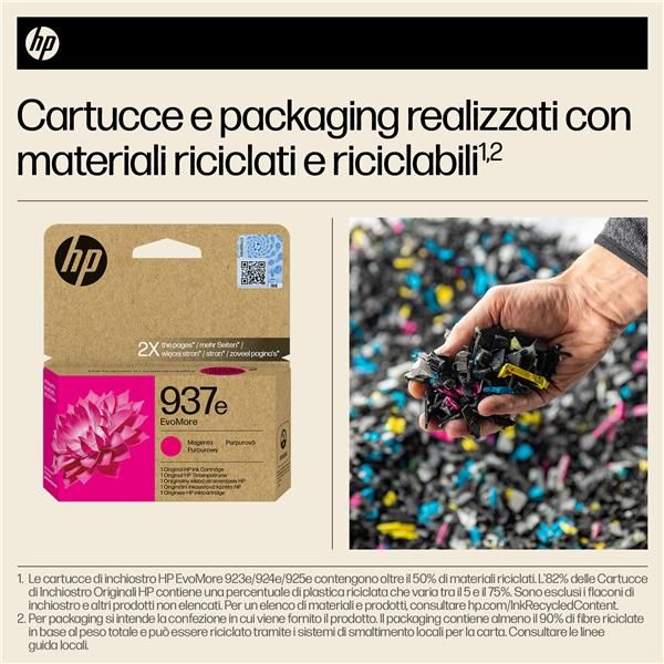HP Cartuccia di inchiostro magenta originale 937e EvoMore (HP 937e EvoMore - Magenta - original - ink cartridge - for Officejet Pro 9110b, 9120e, 9720E, 9730e)Hp4S6W7NE#SE1