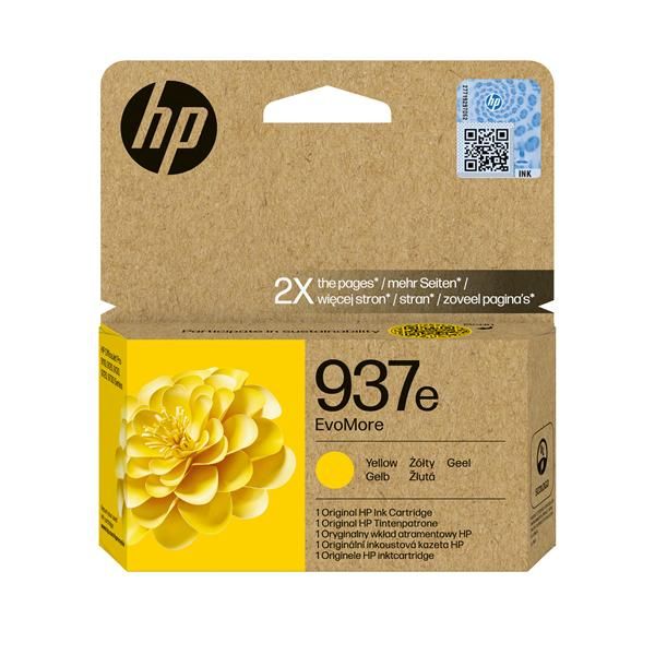 HP Cartuccia di inchiostro giallo originale 937e EvoMore (HP 937e EvoMore - 20 ml - giallo - originale - cartuccia d'inchiostro - per Officejet Pro 9110b, 9120, 9120b, 9120e, 9130b, 9130e, 9720, 9720E, 9730, 9730e)Hp4S6W8NE#LS1