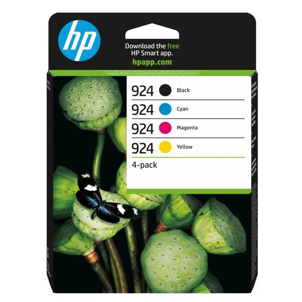 HP Confezione da 4 cartucce di inchiostro CMYK originali 924 (HP 924 - 4 pakker - sort, gul, cyan, m)Hp6C3Z1NE#301