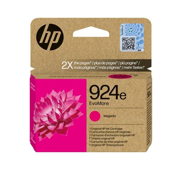 HP Cartuccia di inchiostro magenta originale 924e EvoMore (HP 924e EvoMore - Magenta - original - ink cartridge - for Officejet Pro 8130e)Hp4K0U8NE#SE1