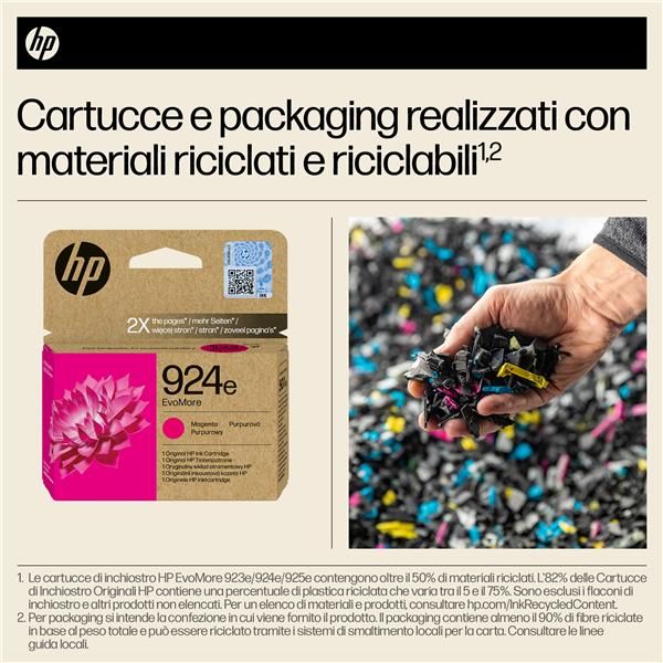 HP Cartuccia di inchiostro magenta originale 924e EvoMore (HP 924e EvoMore - Magenta - original - ink cartridge - for Officejet Pro 8130e)Hp4K0U8NE#SE1