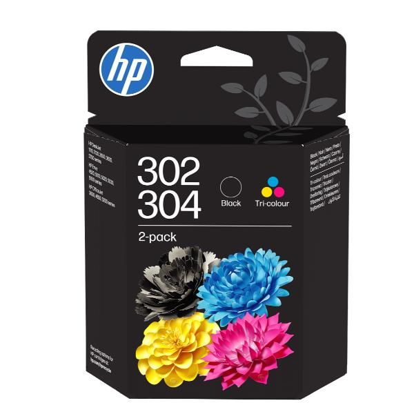 HP Confezione da 2 cartucce di inchiostro tricromia/nero 302/304 (HP 302/304 TRI-COLOR/BLACK INK - CRTG 2-PK)HpB82L1AE#LS1
