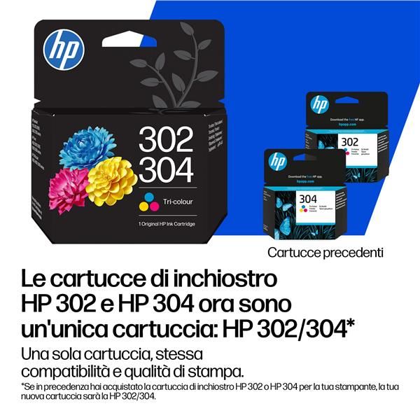 HP Cartuccia di inchiostro in tricromia originale 302X/304XL (HP 302XL/304XL TRI-CLR ORIGINAL - INK CRTG)HpB7RT8AE#LS1