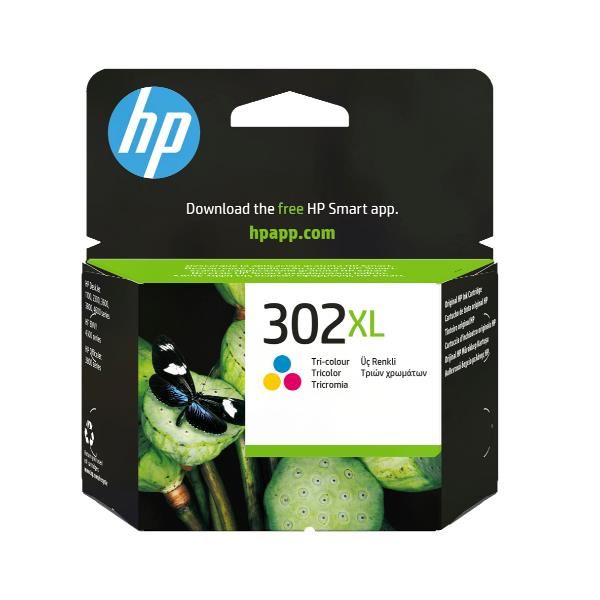 HP Cartuccia originale inchiostro tricromia ad alta capacità 302XL (HP 302XL - 8 ml - Alta resa - colore [ciano, magenta, giallo] - originale - cartuccia d'inchiostro - per Deskjet 1110, 21XX, 36XX, ENVY 45XX, Officejet 38XX, 46XX, 52XX)HpF6U67AE#ABE